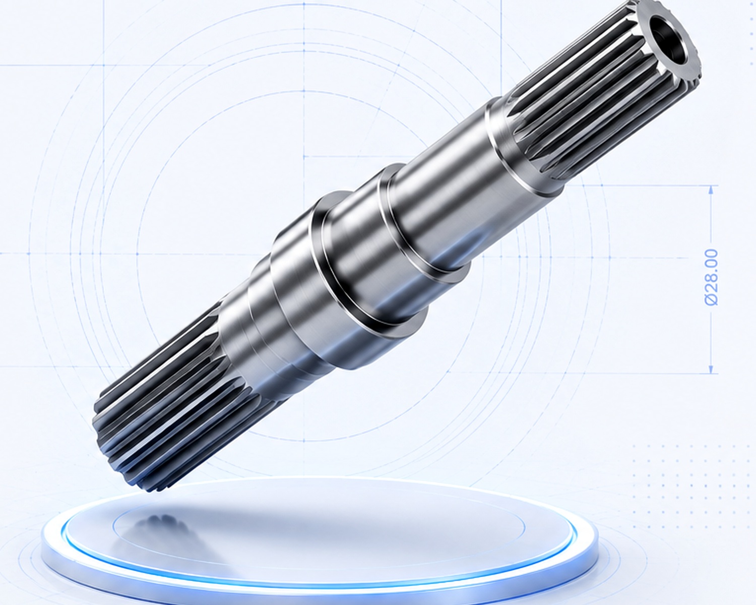 INDWEL precision-manufactured spline shaft